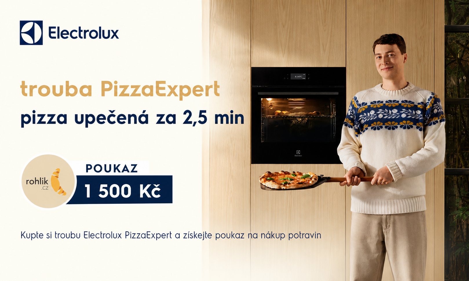 Electrolux PizzaExpert – pizza za 2,5 minuty a poukaz 1 500 Kč