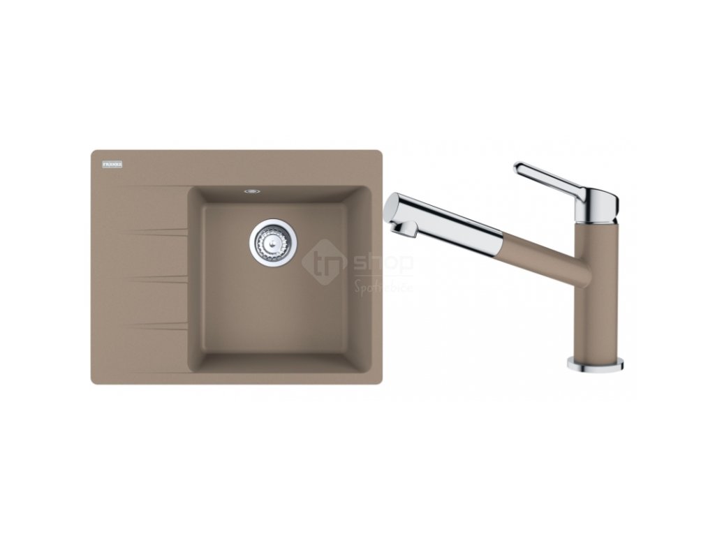 Set Franke (dřez CNG 611-62 TL/7 Kašmír + baterie FC 3055.424 ORBIT Chrom/Kašmír)