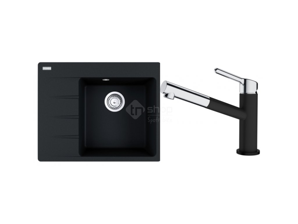 Set Franke (dřez CNG 611-62 TL/2 Onyx + baterie FC 3055.071 ORBIT Chrom/Onyx)