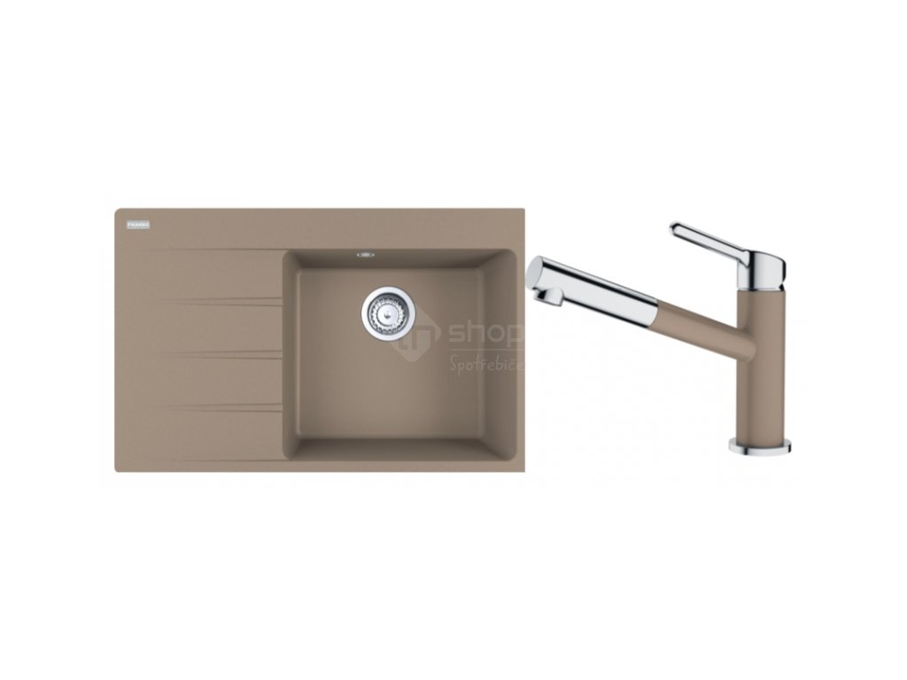 Set Franke (dřez CNG 611-78 TL/7 Kašmír + baterie FC 3055.424 ORBIT Chrom/Kašmír)