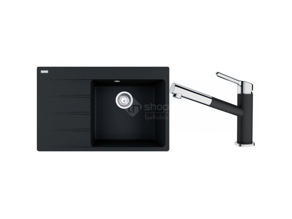 Set Franke (dřez CNG 611-78 TL/7 Onyx + baterie FC 3055.071 ORBIT Chrom/Onyx)