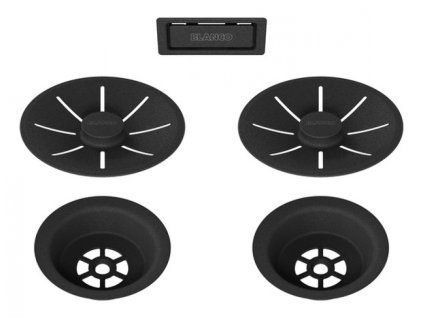 Blanco Odtoková sada s přepadem C-overflow, černá matná Black Edition