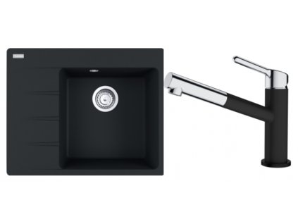 Set Franke (dřez CNG 611-62 TL/2 Matná černá + baterie FC 3055.901 ORBIT Matná černá)