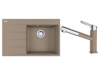 Set Franke G227 (dřez CNG 611-78 TL/7 Kašmír + baterie FC 3055.424 ORBIT Chrom/Kašmír)  + 5 % sleva v košíku s kódem SLEVA5