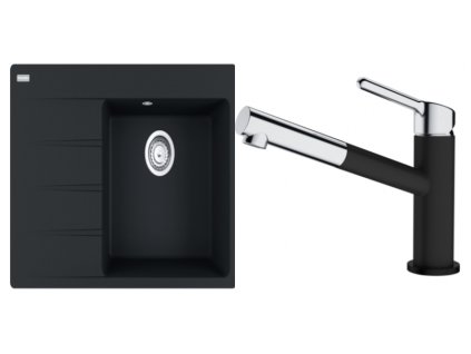 Set Franke (dřez CNG 611-78 TL/7 Matná černá + baterie FC 3055.901 ORBIT Matná černá)