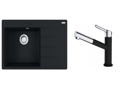 Set Franke (dřez CNG 611-78 TL/2 Onyx + baterie FC 3055.071 ORBIT Chrom/Onyx)