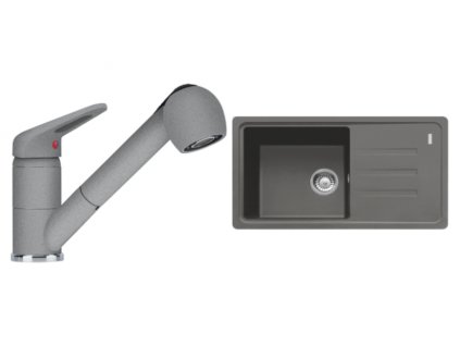 Set Franke (dřez BSG 611-78/39 Šedý kámen + baterie FC 9547.084 Šedý kámen)