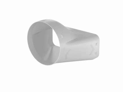 Naber P-EST 150 - přechod čtyřhran-kruh horizontální 90°, světle šedé