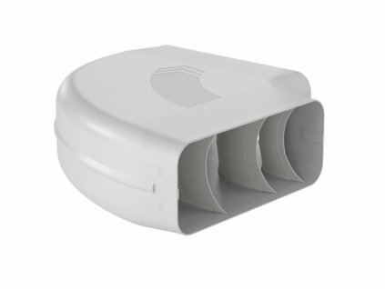 Naber P-RBH 150 - koleno horizontální 90° s vodícími lamelami, světle šedá