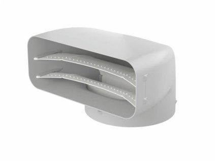 Naber P-UR 150 - přechod čtyřhran vertikální 90° s vodícími lamelami, světle šedé