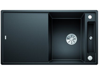 Blanco AXIA III 5 S-F InFino silgranit černá dřez vpravo s excentrem přísluš. sklo  + Nákupem tohoto zboží získejte 5% slevu