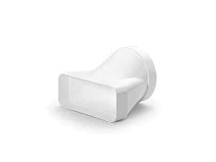 F-EST 150 - přechodové koleno horizontální 90° čtyřhran - kruh Přechod čtyřhran-kruh horizontální