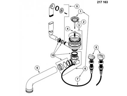 Odtoková armatura 3 1/2" pro SONA 45 S a XL 6 S s excentrem