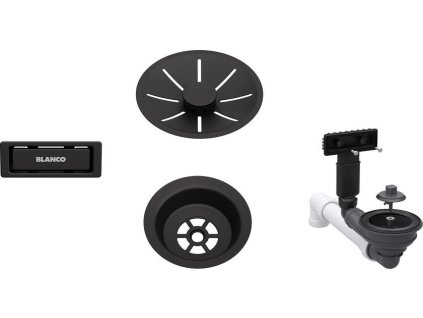 Alveus Odtoková sada 3 1" InFino pro jednu vaničku, přepad C-overflow, černá matná