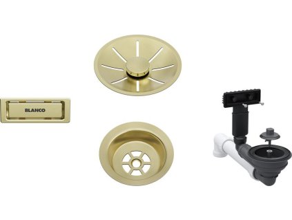 Blanco Odtoková sada 3 1" InFino pro jednu vaničku, přepad C-overflow, satin gold
