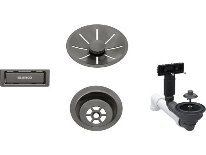 Alveus Odtoková sada 3 1" InFino pro jednu vaničku, přepad C-overflow, satin dark steel