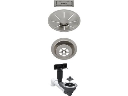 Alveus Odtoková sada 3 1" InFino pro jednu vaničku, přepad C-overflow, satin platinum