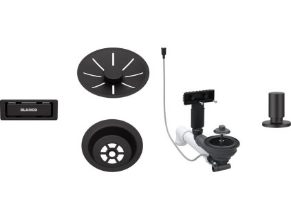 Blanco Odtoková sada 3 1" InFino pro jednu vaničku, přepad C-overflow, + táhlo, černá matná  + 5 % sleva v košíku s kódem SLEVA5
