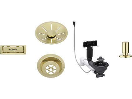 Blanco Odtoková sada 3 1" InFino pro jednu vaničku, přepad C-overflow, + táhlo, satin gold  + 5 % sleva v košíku s kódem SLEVA5