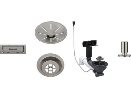 Alveus Odtoková sada 3 1" InFino pro jednu vaničku, přepad C-overflow, + táhlo, satin platinum  + 5 % sleva v košíku s kódem SLEVA5