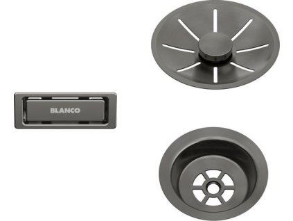 Blanco Odtoková sada InFino s přepadem C-overflow, satin dark steel