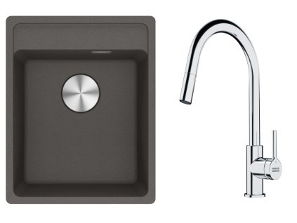 Set Franke (dřez MRG 610-37 RTL šedá břidlice+ baterie FS 3229.031)