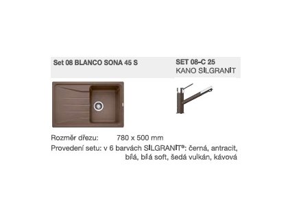 Blanco SET 08-C 25 SONA 45 S bílá soft + KANO bílá soft