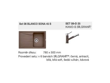 Blanco SET 08-D 25 SONA 45 S antracit + KANO S antracit