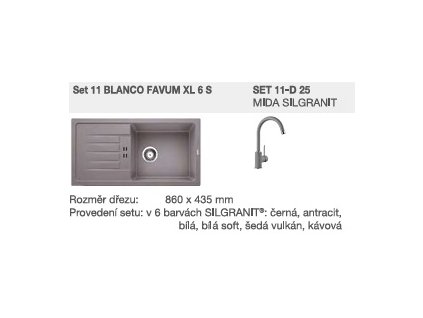 Blanco SET 11-D 25 FAVUM XL 6 S antracit + MIDA antracit