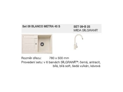 Blanco SET 09-B 25 Metra 45 S bílá soft + MIDA bílá soft