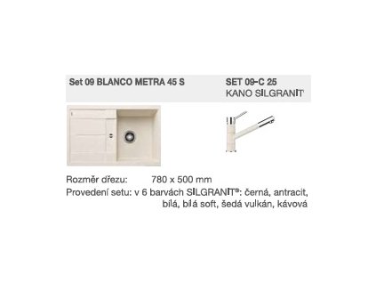 Blanco SET 09-C 25 Metra 45 S bílá + KANO bílá