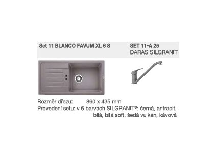 Blanco SET 11-A 25 FAVUM XL 6 S šedá vulkán + DARAS šedá vulkán