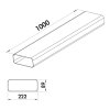 F-VRO 1000 - ploché potrubí 1000 mm Ploché potrubí 1m