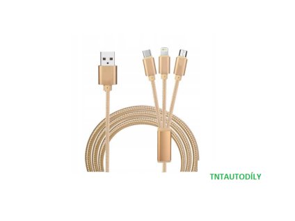 Nabíjecí kabel 3V1 USB C, IPHONE MICRO USB