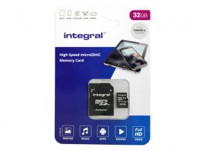 INTEGRAL - Pamäťová karta MicroSDHC 32GB + SD adaptér