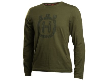 Husqvarna Tričko Bark Camo s dlhým rukávom, tmavozelené