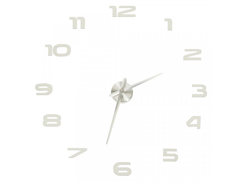 Velké nástěnné hodiny 80 120 cm stříbrné 12místné (2)