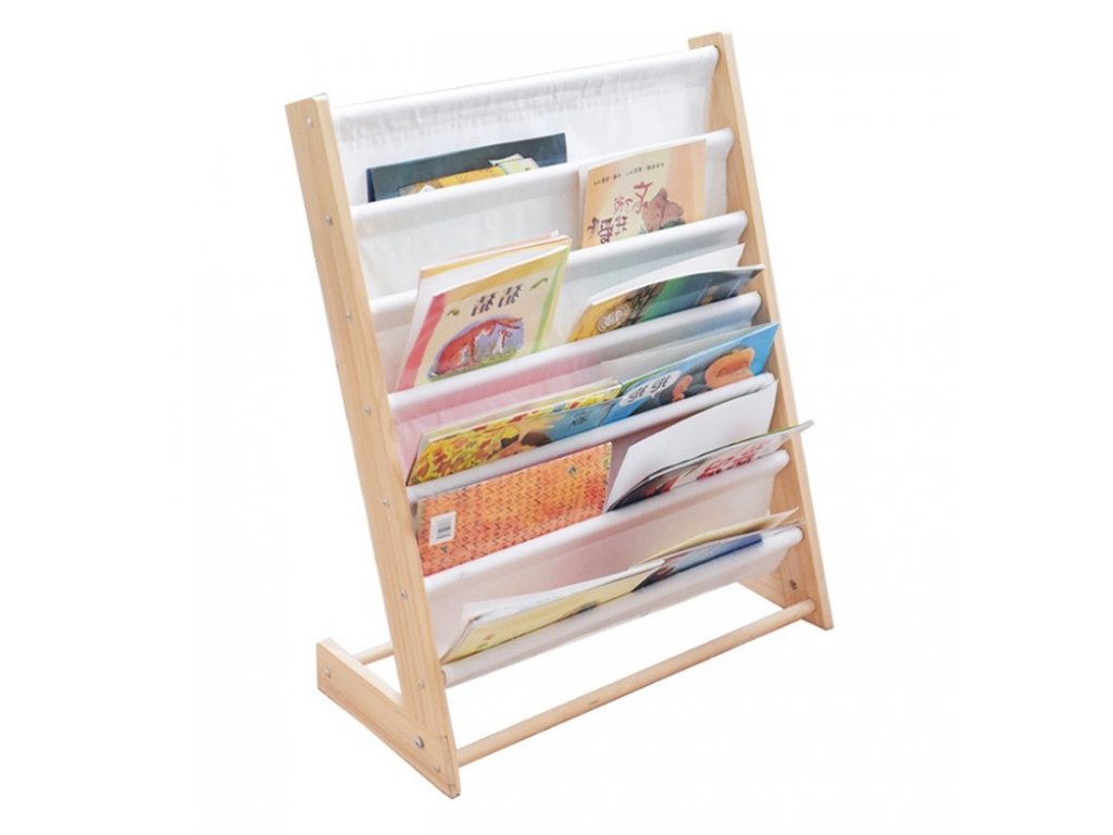 Regál, ukládač, stojan pro dětské omalovánky, časopisy, knihy 79 cm