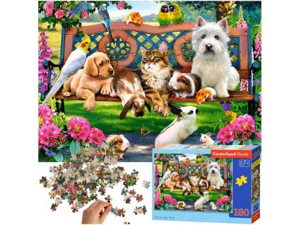 Puzzle Pets in the Park Zvířátka v parku 180 dílků 7+ (2)