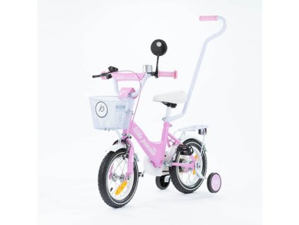 Detský bicykel 12 s vodiacou tyčou Little princess ružové (10)