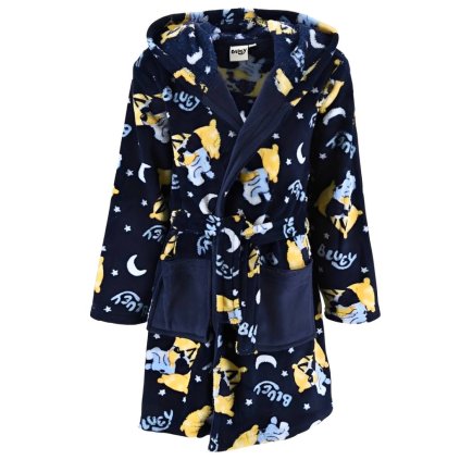 Bluey fleece župan s kapucí tmavě modrý HY20036.NAVY