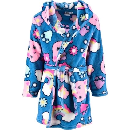 GABBY'S DOLLHOUSE fleece župan s kapucí modrý HY20127.BLUE