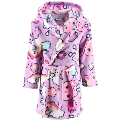 GABBY'S DOLLHOUSE fleece župan s kapucí fialový HY20127.PURPLE