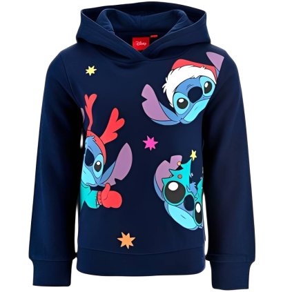 Stitch tmavě modrá vánoční mikina HY10410.NAVY