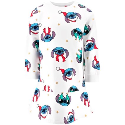 Stitch mikinové vánoční šaty bílé HY10411.WHITE