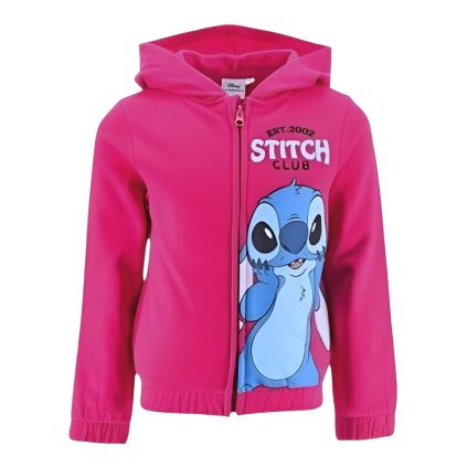 Stitch tmavě růžová mikina na zip HY10156.FUSHIA