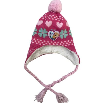 Tlapková patrola peruánská čepice zateplená růžová