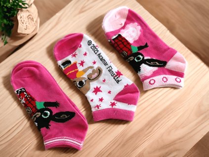 Bing ponožky 3 pack růžové