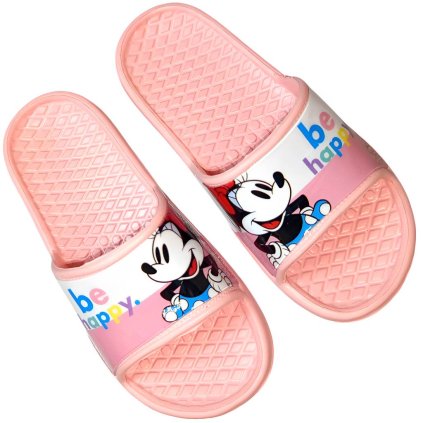 Minnie Mouse pantofle světlé lososové