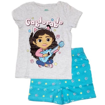 GABBY'S DOLLHOUSE krátké pyžamo šedo-tyrkysové